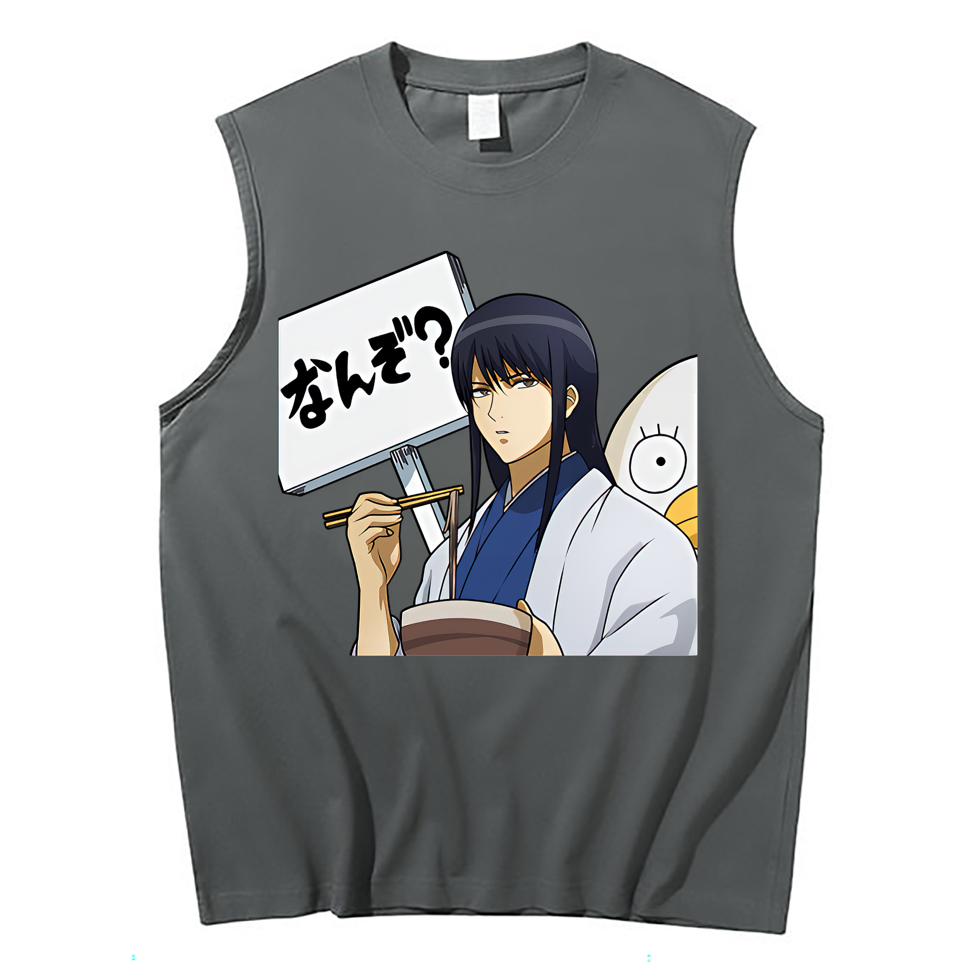（画像用） ぎんたま 坂田銀時（さかたぎんとき） 神楽 志村新八（しむら しんぱち） GINTAMA Sakata Gintoki Kagura Shimura Shinpachi コットン100％タンクトップ（フロントプリント）